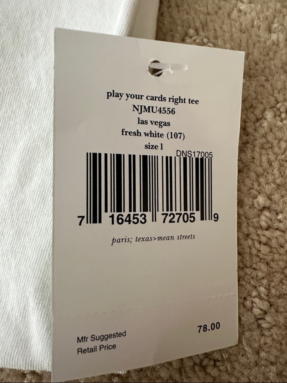 kate spade White Tee with Black Sequin Slogan - Picture 3 of 7